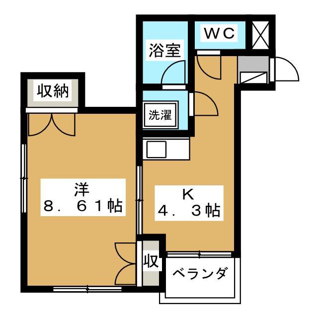 カーサ フォレスタ(1K/2階)の間取り写真