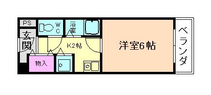 PISO(1K/4階)の間取り写真