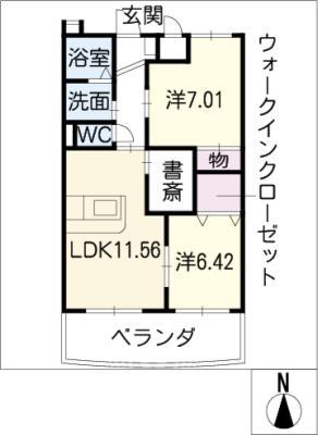 ヴィクトワール(2LDK/3階)の間取り写真