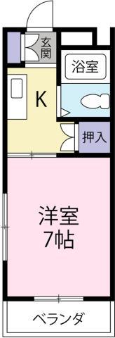 コーポすばる(1K/3階)の間取り写真