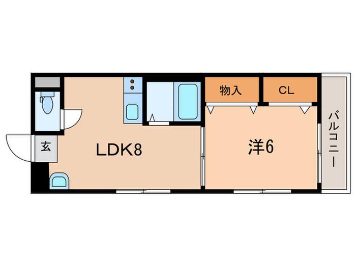 小倉マンション(1LDK/4階)の間取り写真