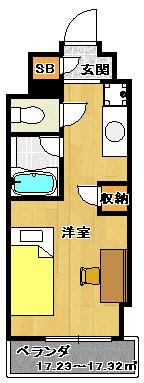 キャンパスヴィレッジ京都西京極(ワンルーム/7階)の間取り写真