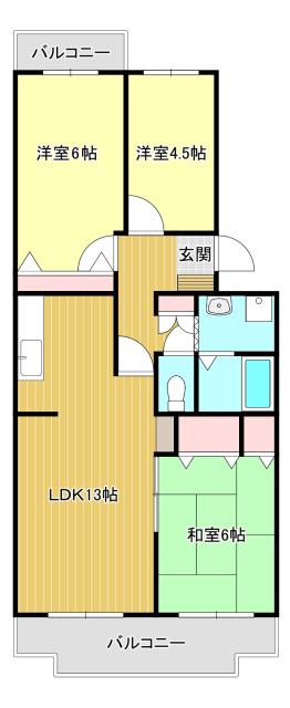 平和ハイツG(3LDK/3階)の間取り写真