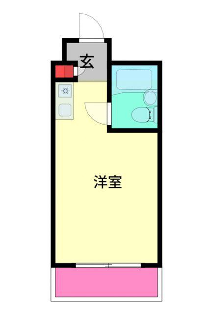 マリオン平山城址(ワンルーム/1階)の間取り写真