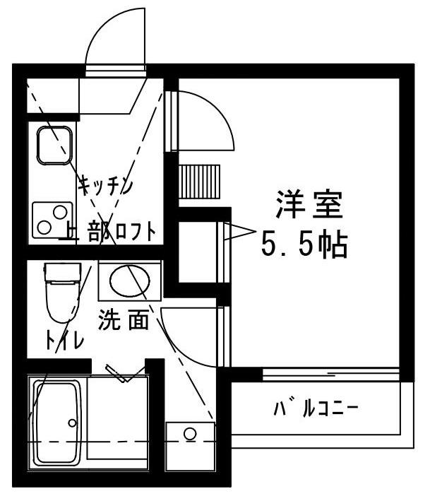 フェリーチェ実籾(1K/1階)の間取り写真