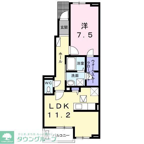 ベラルーア(1LDK/1階)の間取り写真
