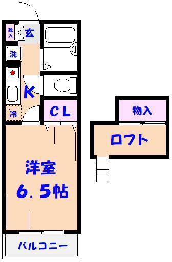 メゾンプロシード(1K/2階)の間取り写真