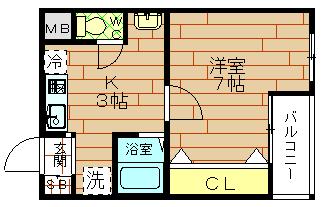 メゾンポルタ(1K/3階)の間取り写真