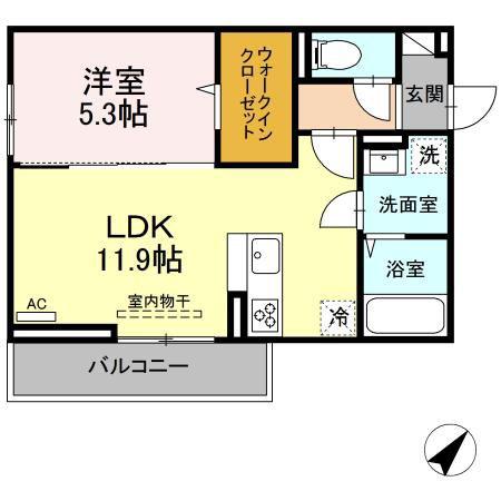 ヴェルデュール(1LDK/2階)の間取り写真