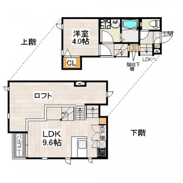 CB香椎レジェール(1LDK/1階)の間取り写真