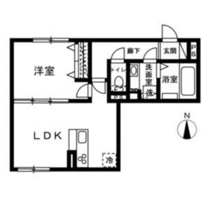 LE BOULEAU BLANC(1LDK/1階)の間取り写真