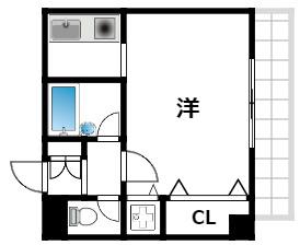 シティライフ六甲道III(1K/7階)の間取り写真