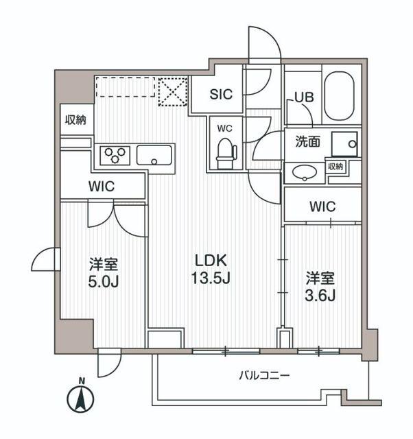 シーズンフラッツ両国サウス(2LDK/5階)の間取り写真