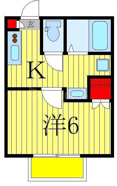 カーサ高柳(1K/2階)の間取り写真