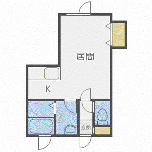 RT-III(1K/2階)の間取り写真