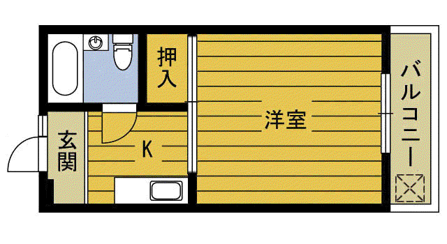 NKJビル(1K/2階)の間取り写真