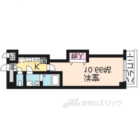 GRAND 三条小川(1K/1階)の間取り写真