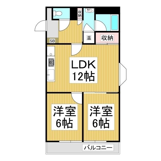 マイタウン松本(2LDK/1階)の間取り写真