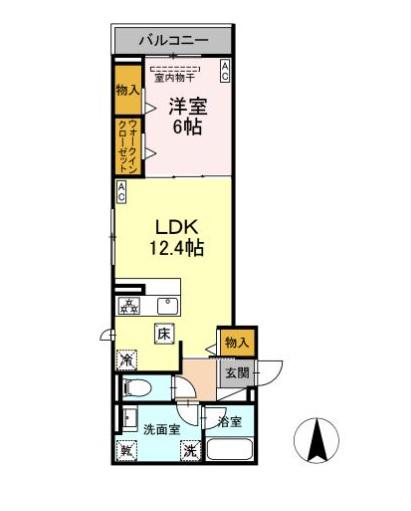AVGI新瑞橋(1LDK/1階)の間取り写真