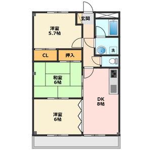 メイプルハウス(3DK/2階)の間取り写真