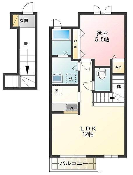 シャーメゾン樹光(1LDK/2階)の間取り写真
