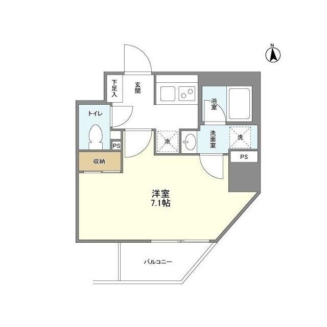 シェフルール新御徒町I(1K/9階)の間取り写真