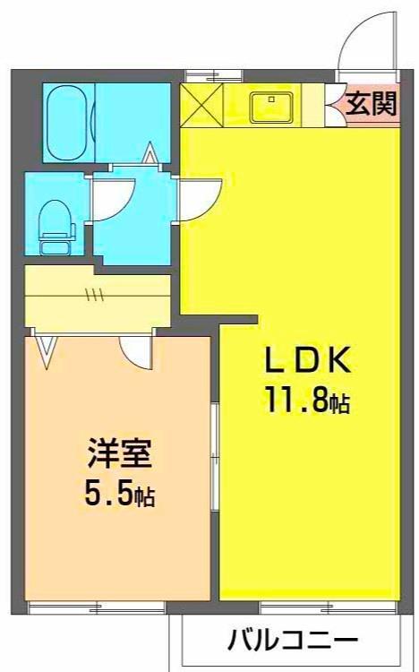 タウニィタカダA(1LDK/2階)の間取り写真