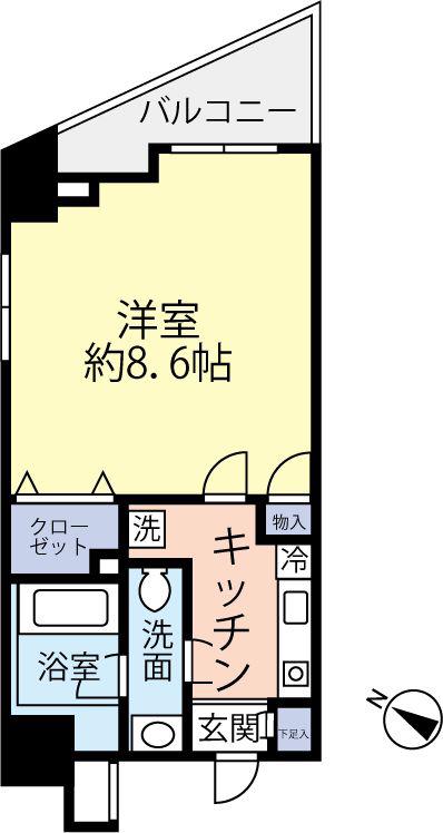 プレール・ドゥーク板橋区役所前(1K/2階)の間取り写真