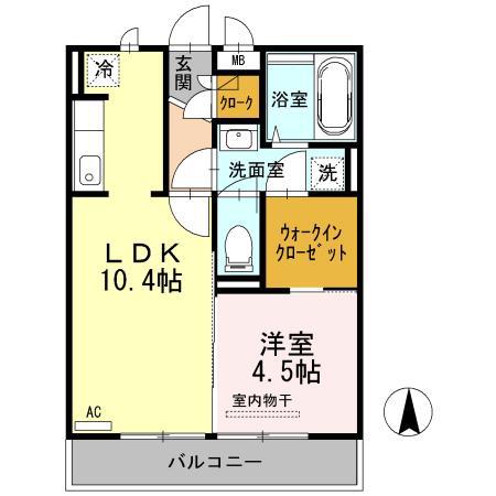 シャテ-ニュ(1LDK/2階)の間取り写真
