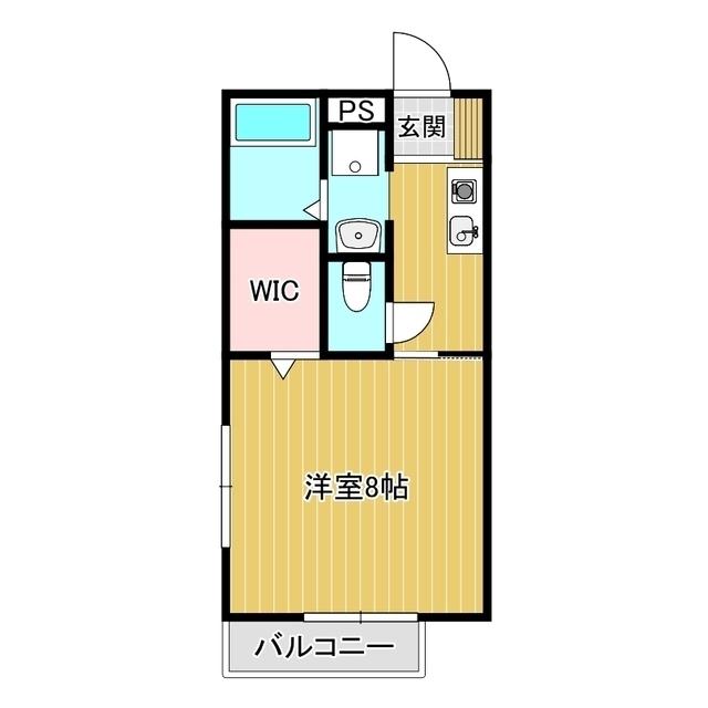 リヴェール絹の台B(1K/1階)の間取り写真