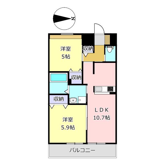 MAISON LUMIERE(2LDK/1階)の間取り写真