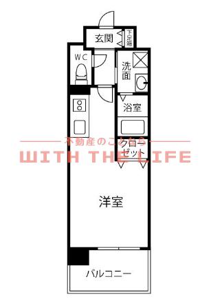 レブリアント鳥栖(ワンルーム/2階)の間取り写真