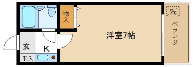 神藤レジデンス(1K/4階)の間取り写真