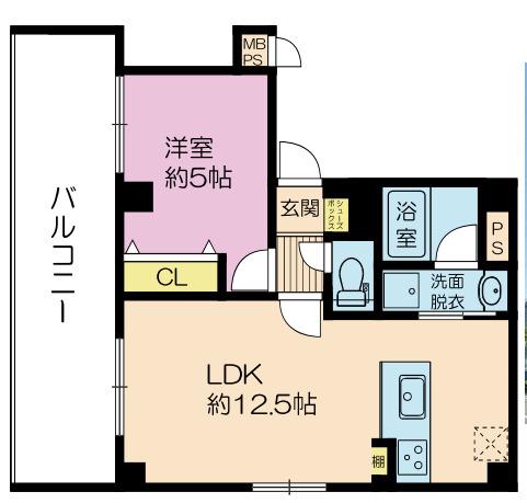 ゼクス鴫野東(1LDK/8階)の間取り写真