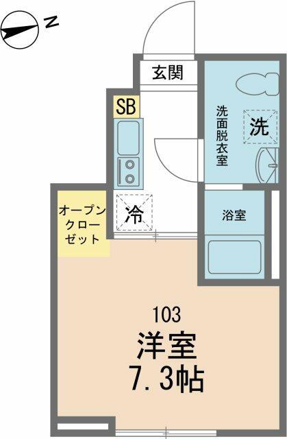 カインドネス南砂町(1K/1階)の間取り写真