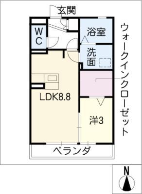エクセレント アイランド(1LDK/1階)の間取り写真