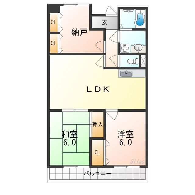 ラフィーネ壱番館(3LDK/1階)の間取り写真