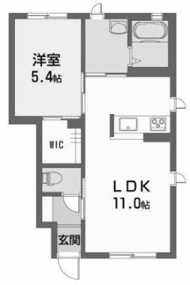 グランヴィルN棟(1LDK/1階)の間取り写真