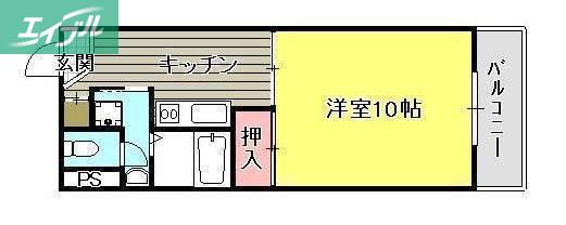 平井マンション奥田(1DK/1階)の間取り写真