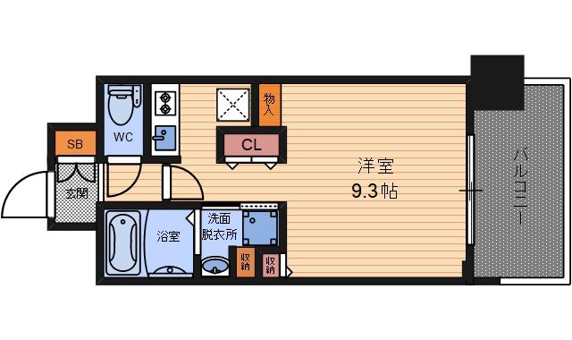 エスキュート梅田・中崎町(ワンルーム/10階)の間取り写真