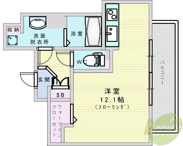 フィールドイン新大阪(ワンルーム/5階)の間取り写真