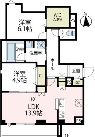 アバンティ カワサキ(2LDK/1階)の間取り写真