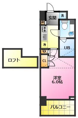 パークキューブ武蔵小杉(1K/3階)の間取り写真