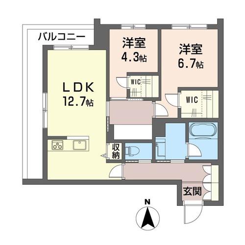 シャーメゾン オウル(2LDK/3階)の間取り写真