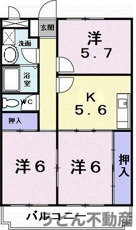 マリッチ溝渕I(3K/2階)の間取り写真