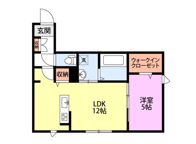 RINEN川崎(1LDK/1階)の間取り写真