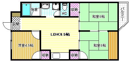 SAMURAIマンション(3LDK/5階)の間取り写真