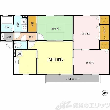 パークハイム前田(3LDK/2階)の間取り写真