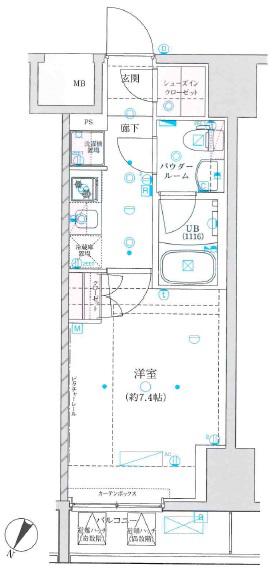 GENOVIA川崎VII(1K/3階)の間取り写真