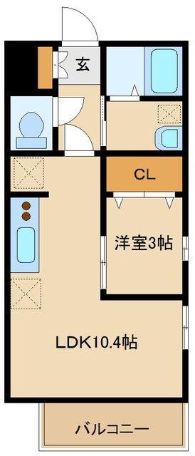 ハウスE(1LDK/2階)の間取り写真
